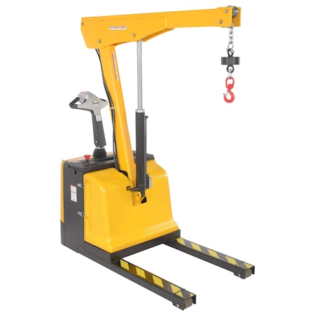 Vestil Steel Electric Powered Low Profile Floor Crane 1600 Lb. Capacity Yellow EPFC-16-LP